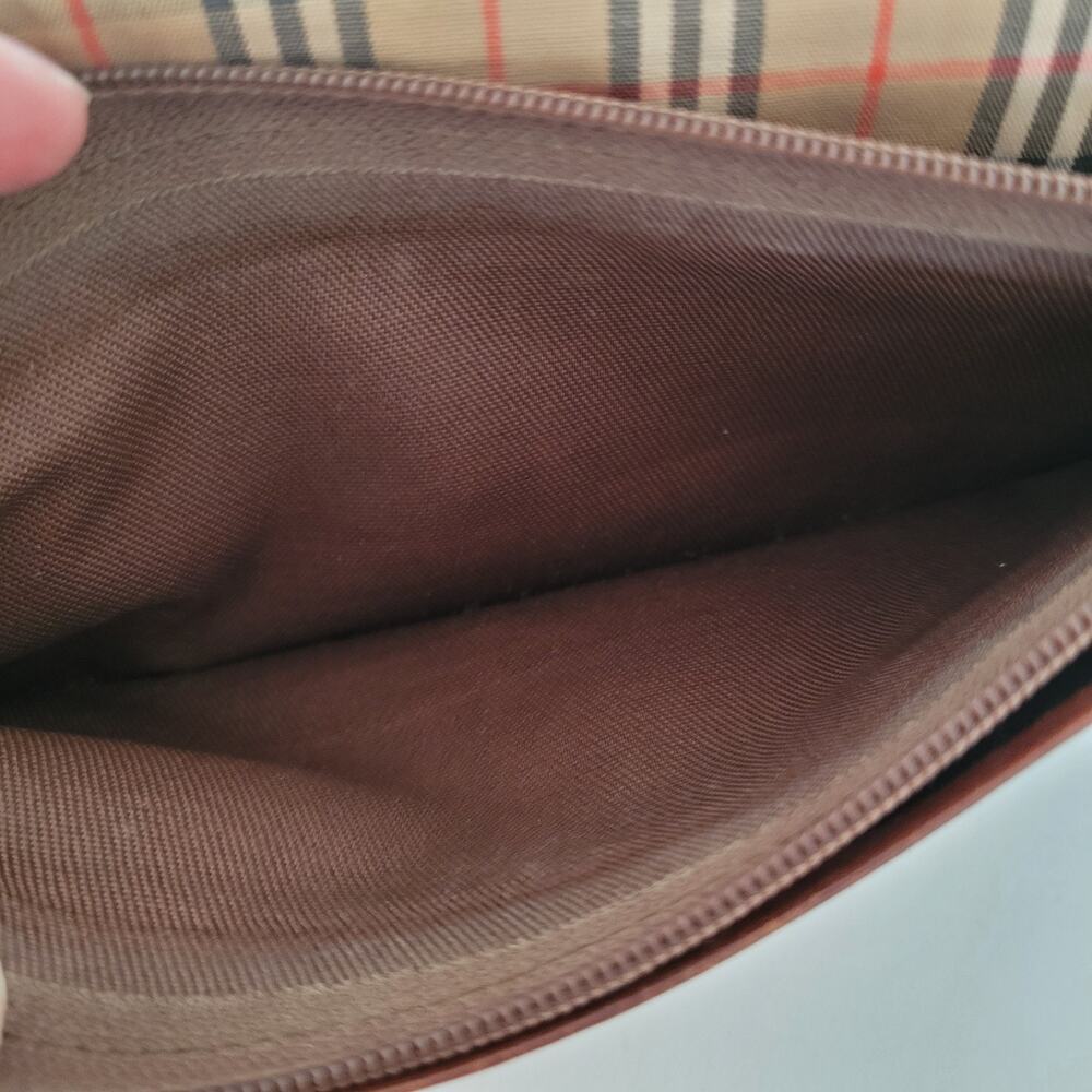 Burberry Leather Wallet Brown Clutch Logo Large Nova Designer Vintage Slim - Picture 5 of 14